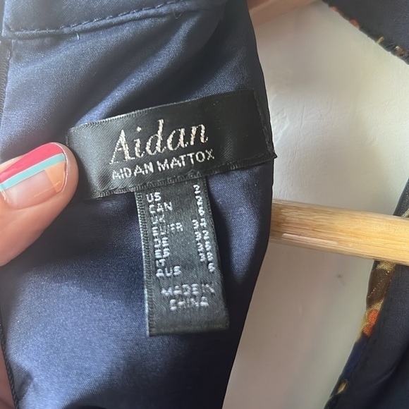 Aidan Mattox Halter Smocked Printed Dress - Picture 7 of 10